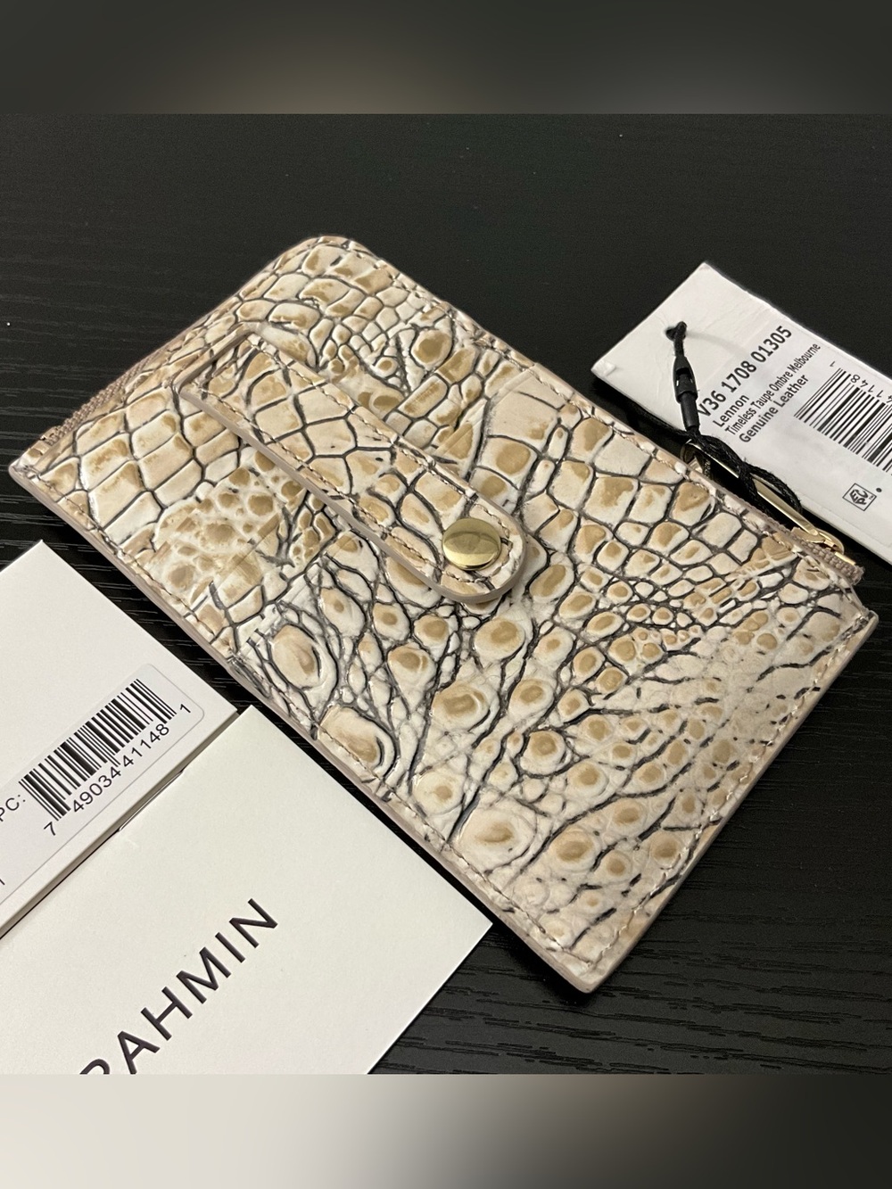 Brahmin Lennon TIMELESS TAUPE MELBOURNE Card / Coin Wallet